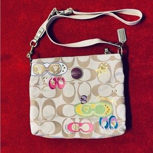 Coach Poppy Pop C Appliqué Signature Canvas Crossbody Bag